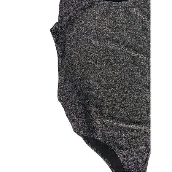 REFORMATION metallic silver black tank bodysuit size medium - Picture 4 of 6